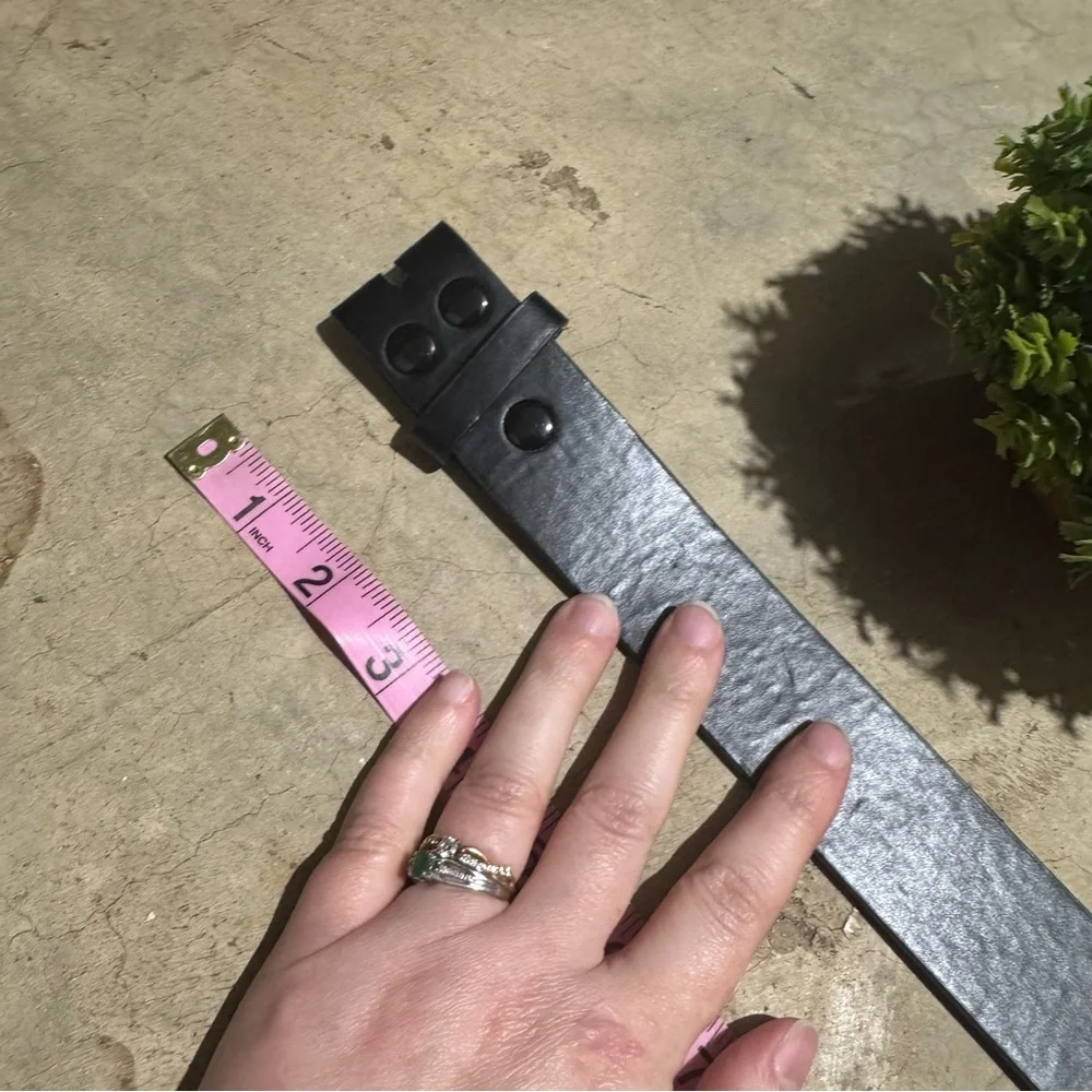 Vtg Black Leather Belt Blank Mens Size‎ XL Classic No Buckle Western Festival